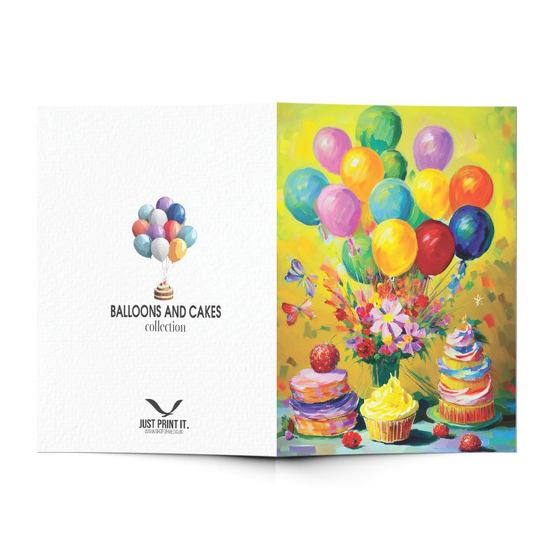 Поздравителна картичка Балони | shop.qrmedia.bg