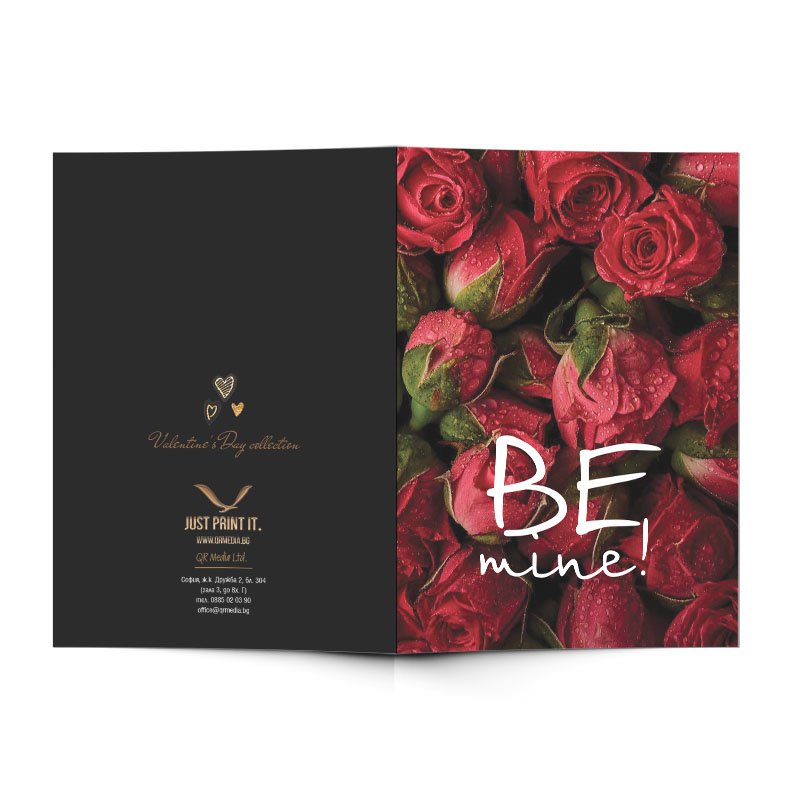 Поздравителна картичка Червени рози | shop.qrmedia.bg
