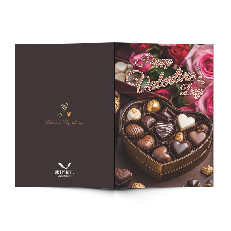 Поздравителна картичка Шоколадови бонбони | shop.qrmedia.bg
