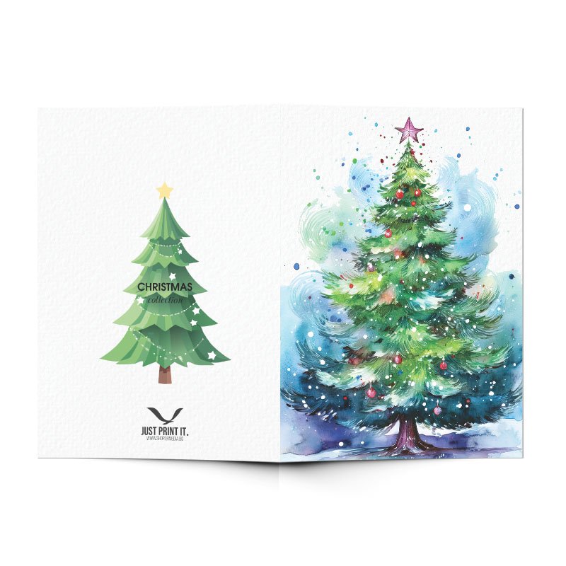 Поздравителна картичка Коледни елхи | shop.qrmedia.bg