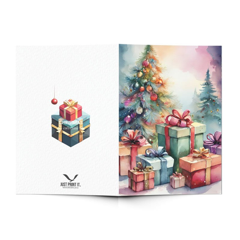 Поздравителна картичка Коледни подаръци | shop.qrmedia.bg