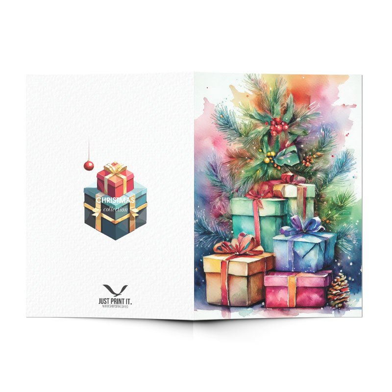 Поздравителна картичка Коледни подаръци | shop.qrmedia.bg