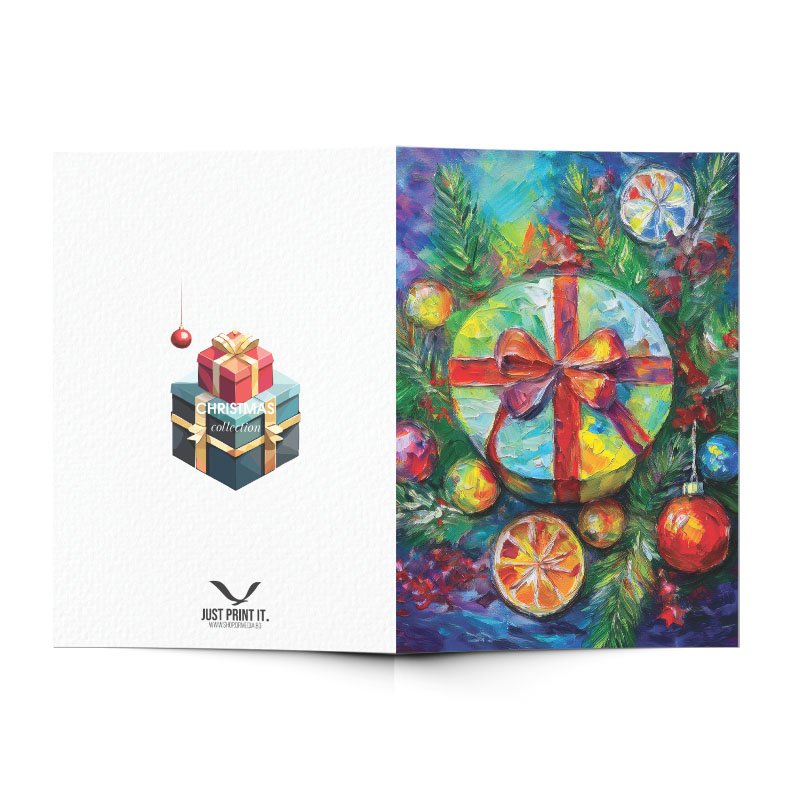 Поздравителна картичка Коледни подаръци | shop.qrmedia.bg