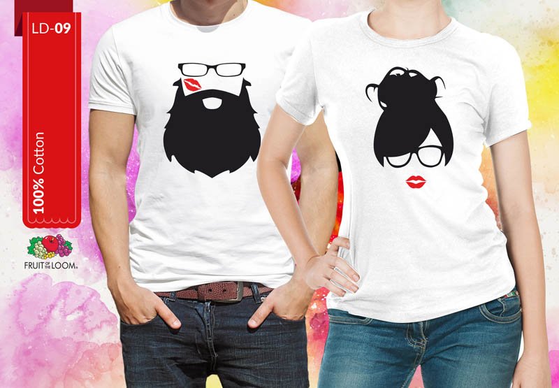 Комплект тениски за двойка 10 | shop.qrmedia.bg
