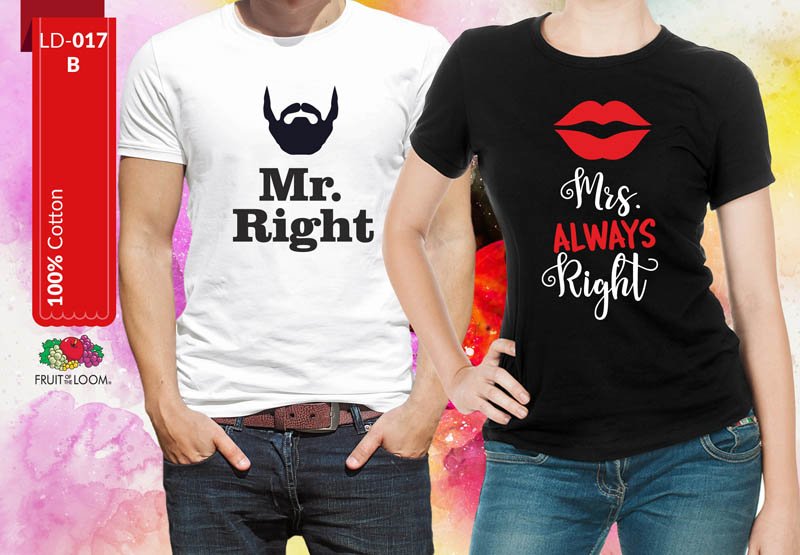 Комплект тениски за двойка 19 | shop.qrmedia.bg