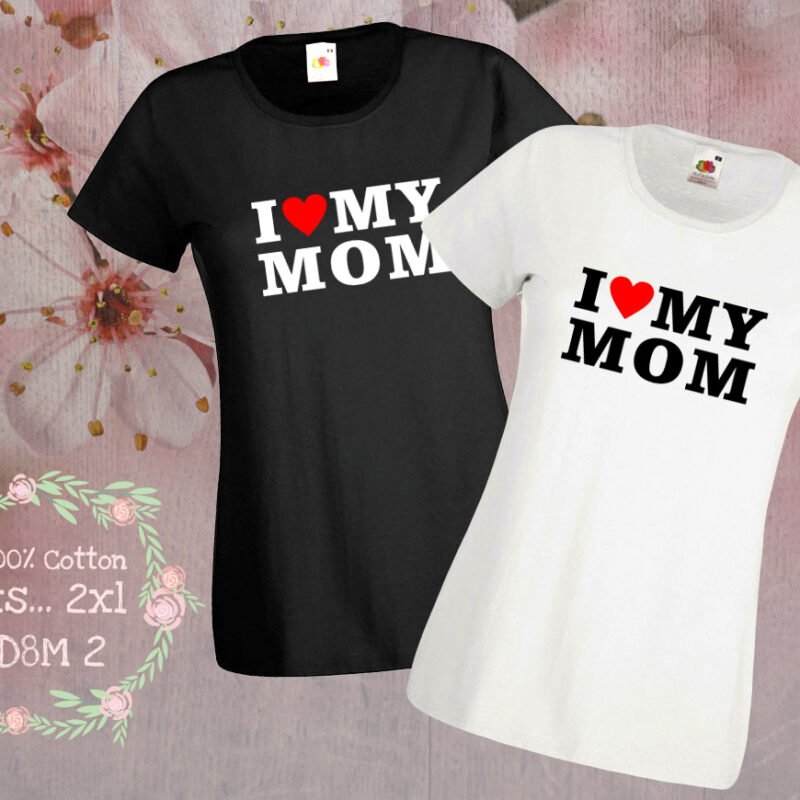 Тениска I LOVE MOM | shop.qrmedia.bg