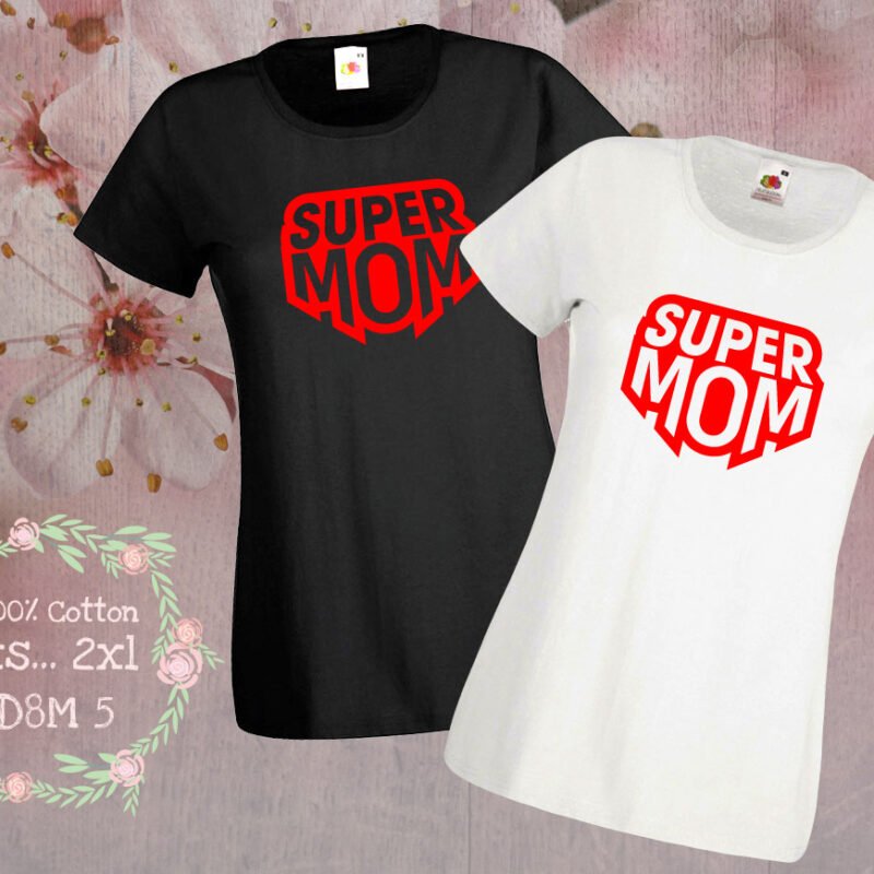 Тениска SUPER MOM | shop.qrmedia.bg
