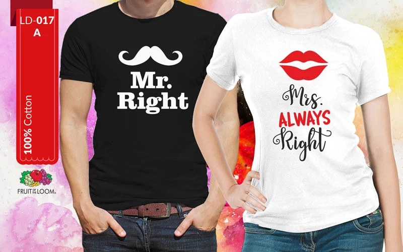 Комплект тениски за двойка | shop.qrmedia.bg