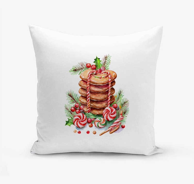 Възглавница Коледени бисквити и близалки | shop.qrmedia.bg