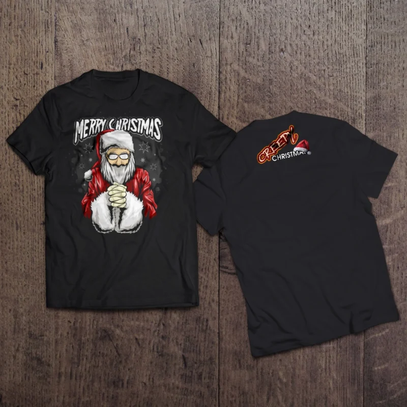 Тениска MERRY CHRISTMAS - CRAZY SANTA | shop.qrmedia.bg
