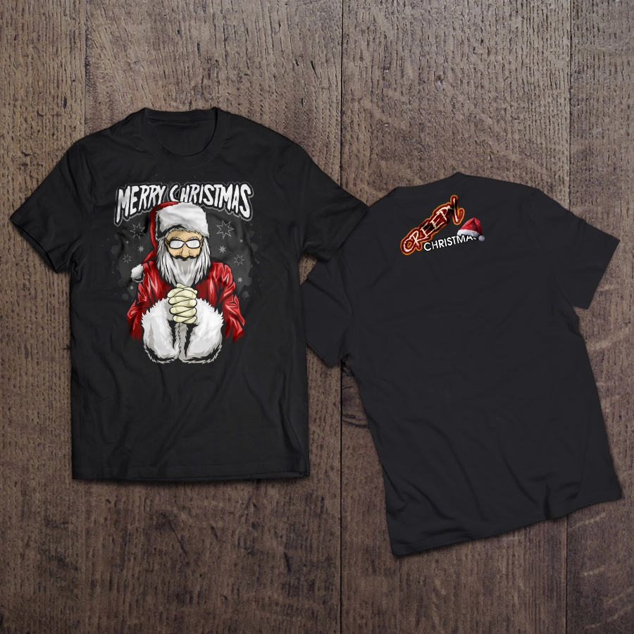 Тениска MERRY CHRISTMAS - CRAZY SANTA | shop.qrmedia.bg