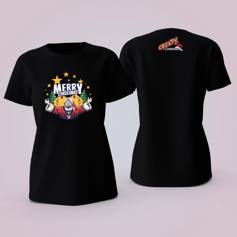 Тениска MERRY CHRISTMAS - SANTA CLAUS - женска | shop.qrmedia.bg