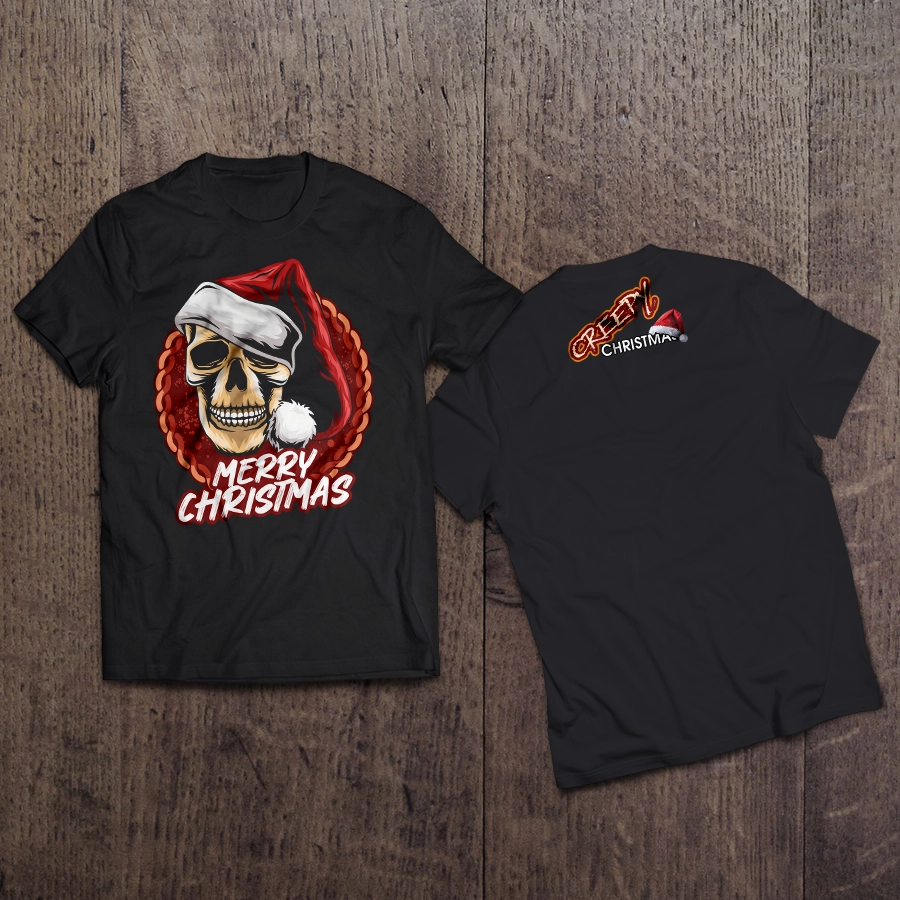 Тениска MERRY CHRISTMAS - SKULL | shop.qrmedia.bg