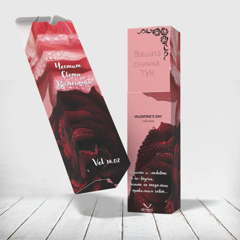 Кутия за вино Valentine's Day 01 | shop.qrmedia.bg